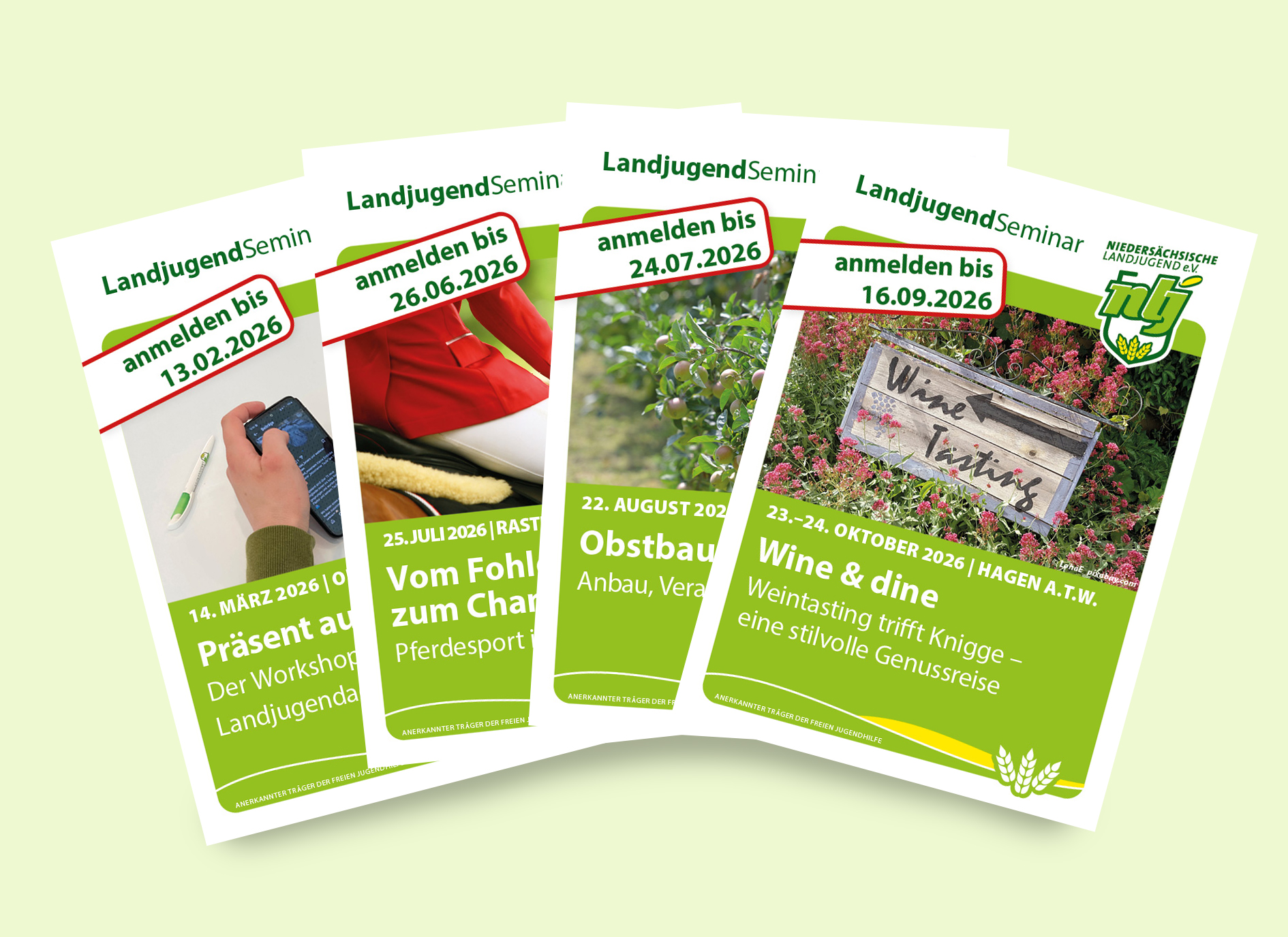 verschiedene Seminarflyer